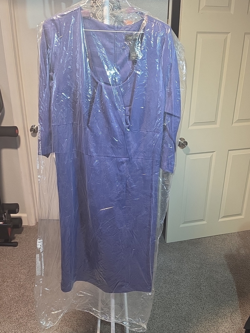 Lane Bryant Purple V-Neck Midi Dress Size 14/16